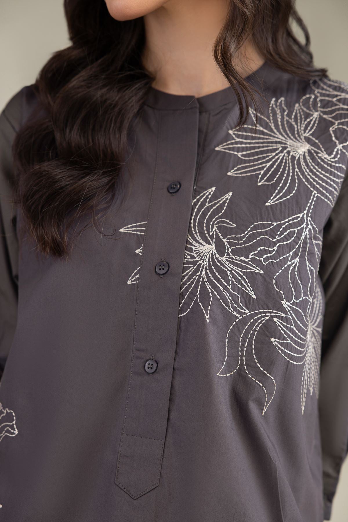 Gray Poplin Shirt