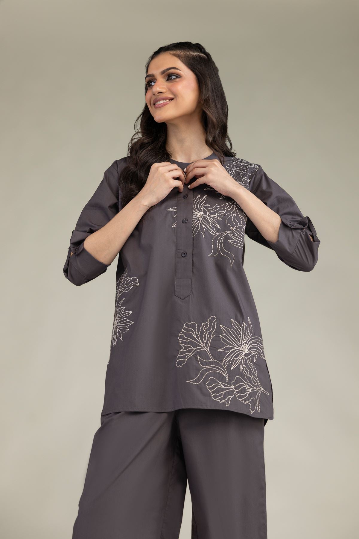 Gray Poplin Shirt