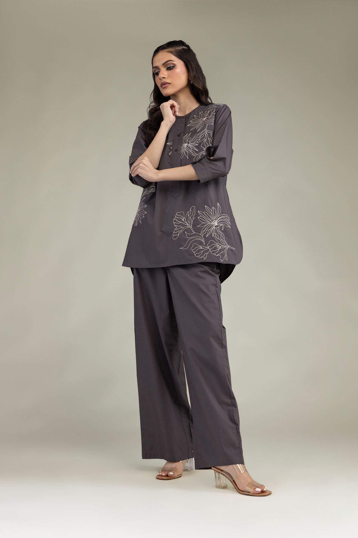 Gray Poplin Shirt