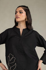 Black Poplin Trousers