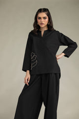 Black Poplin Trousers
