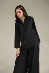 Black Poplin Trousers