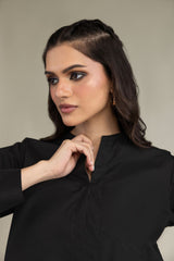 Black Poplin Trousers
