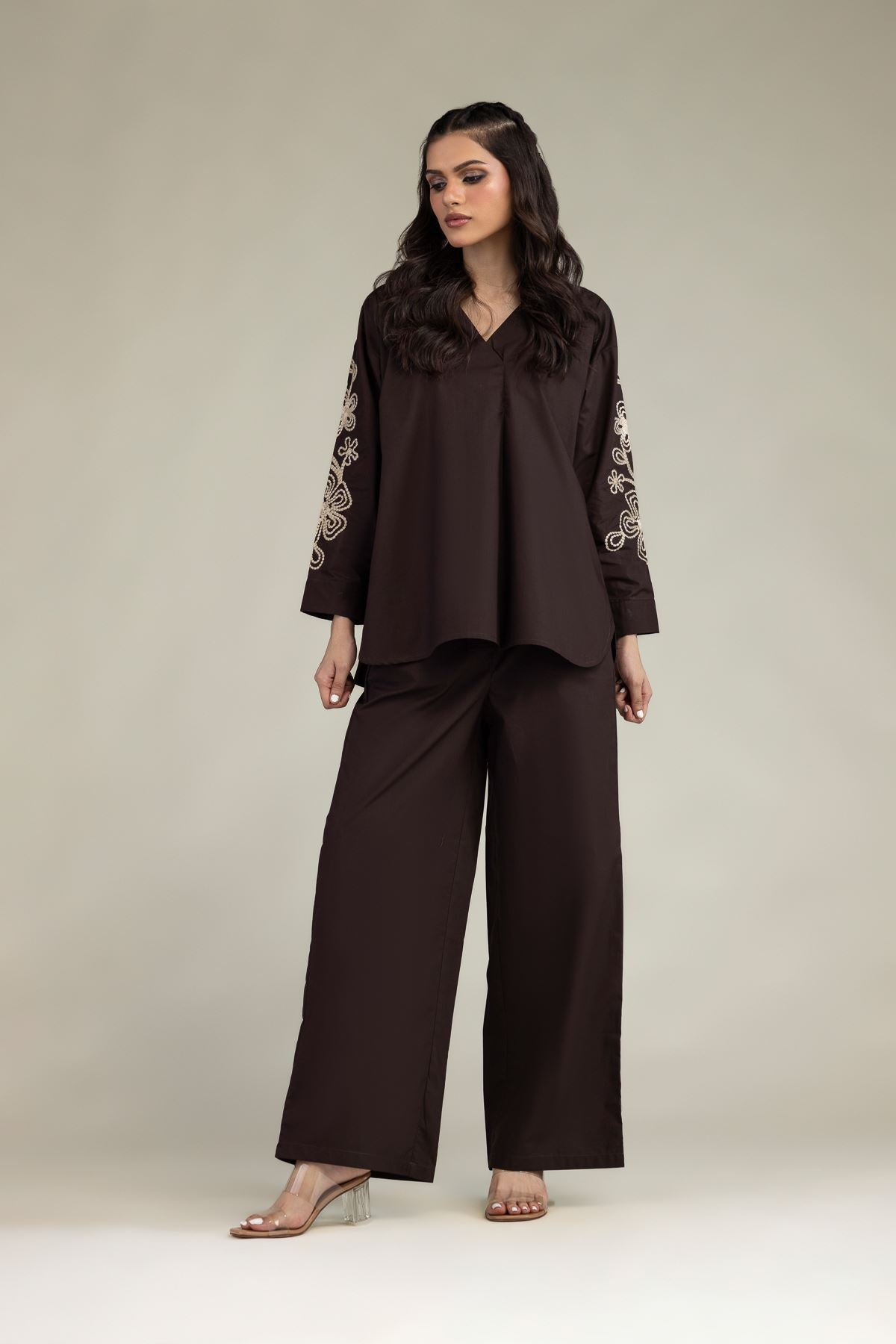 Brown Poplin Trousers