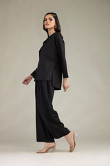 Black Poplin Trousers