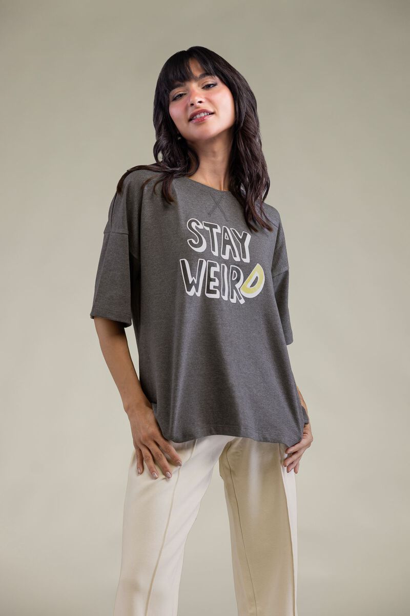 Gray Round-Neck T-shirt