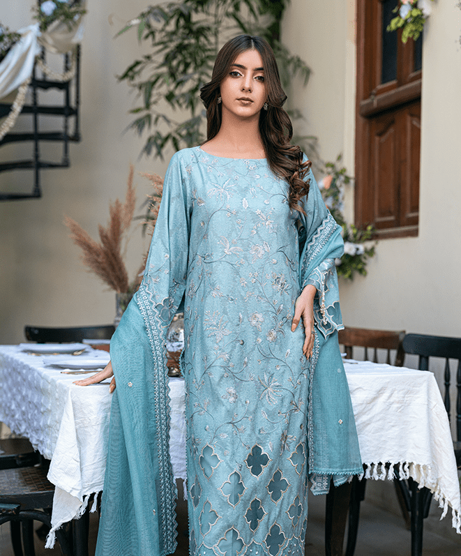 Barkha- Unstitched Embroidered Suit (3 Piece)