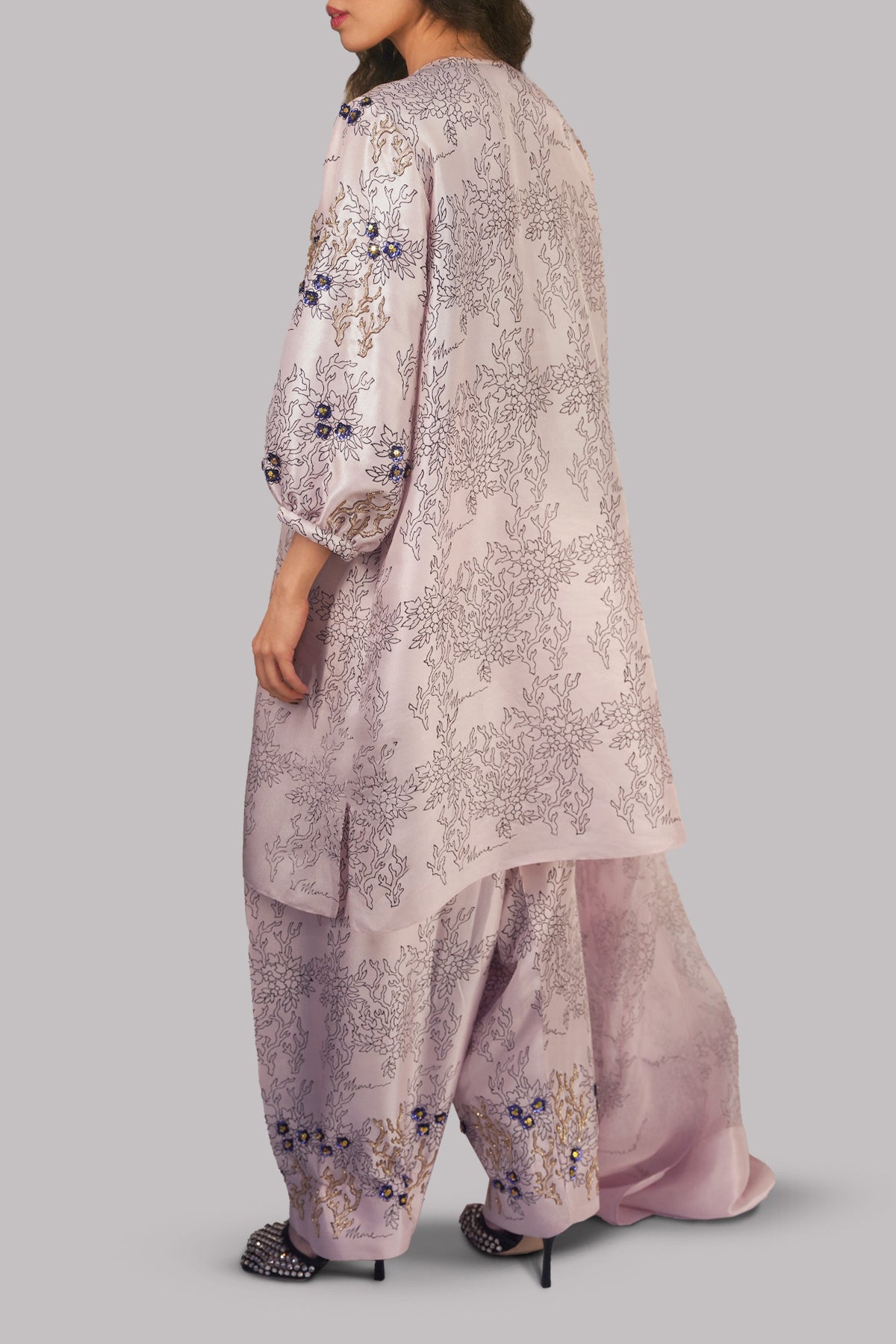 Blushing Bride Block Printed &amp; Embellished Set