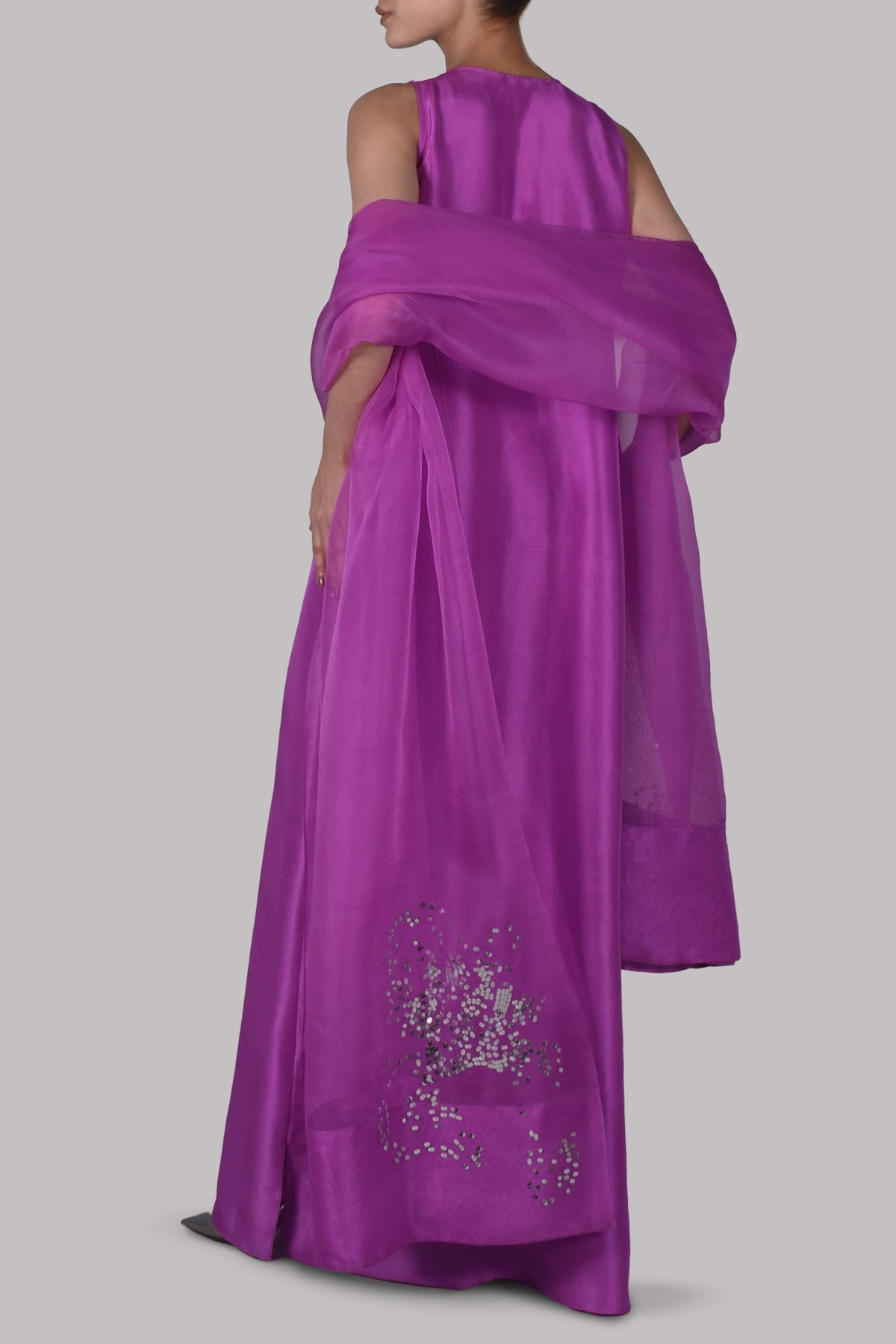 Byzantium Embellished Raw Silk Maxi