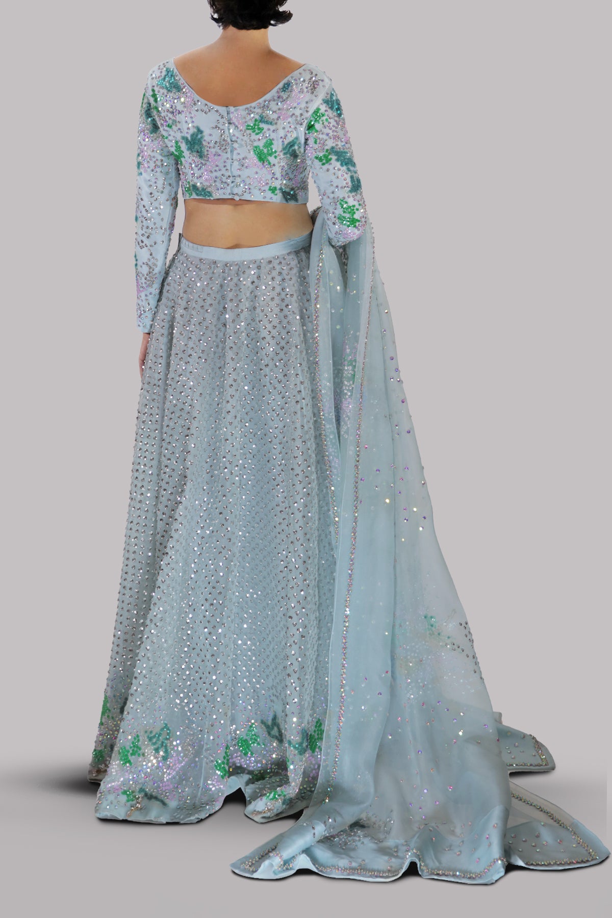 Aquamarine Embellished Lehenga Choli Set