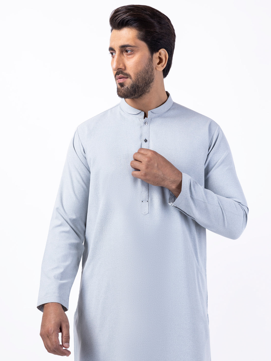 Light Grey Blended Kurta Trouser - AL-KT-3045A
