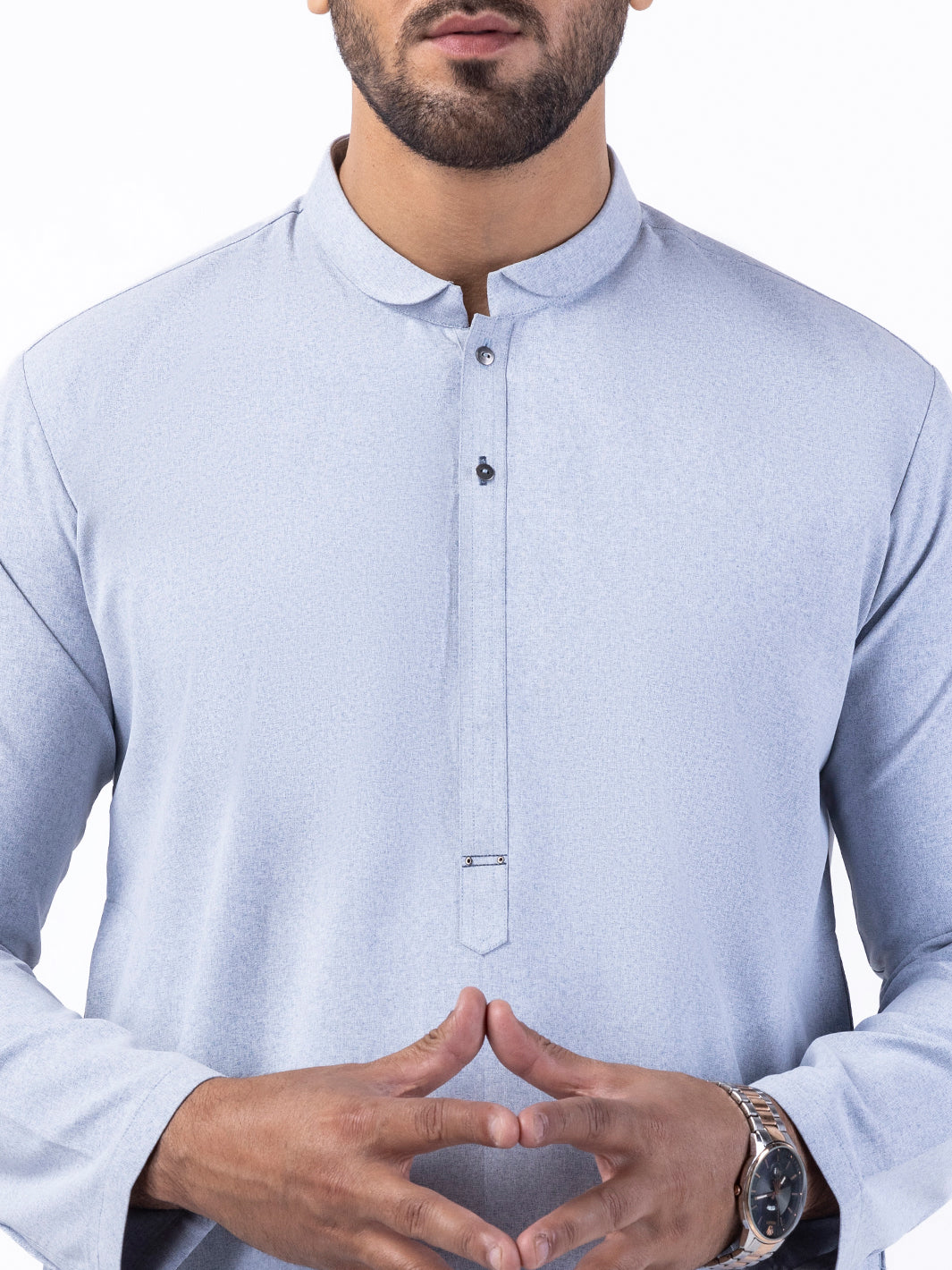 Light Blue Blended Kurta Trouser - AL-KT-3045B