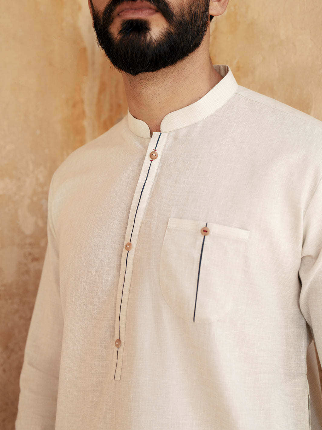 Light Blue Blended Kurta Trouser - AL-KT-3065