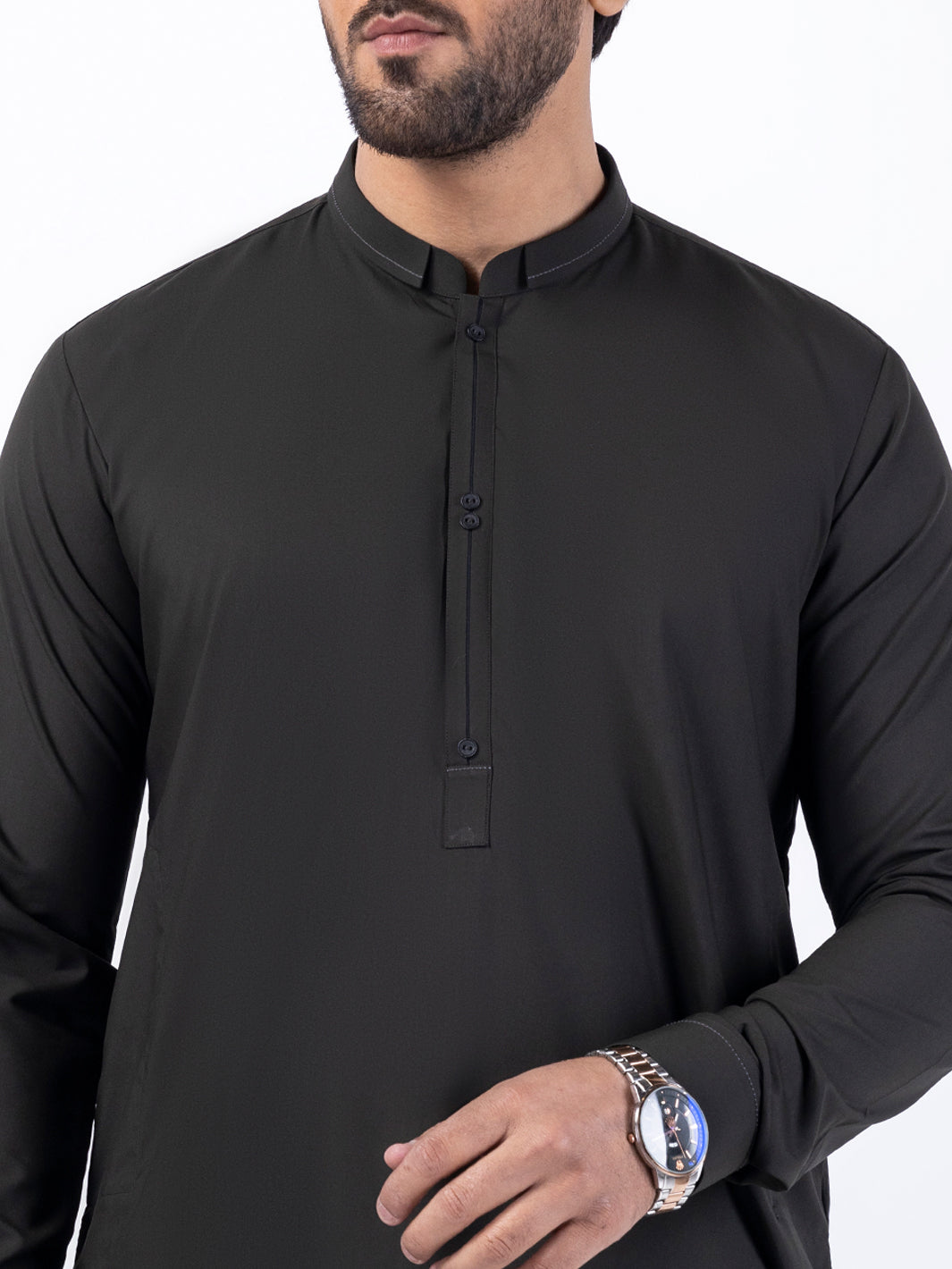 Dark Green Blended Kurta Trouser - AL-KT-3072
