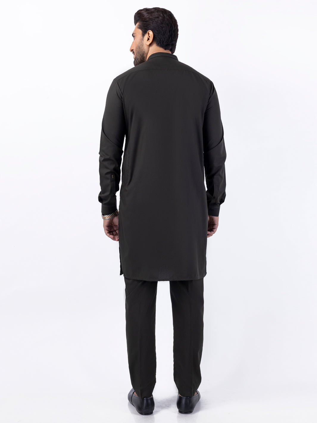 Dark Green Blended Kurta Trouser - AL-KT-3072