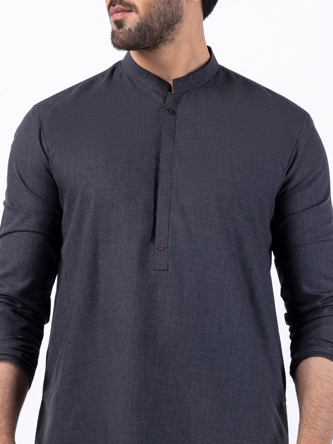 Charcoal Blended Kurta Trouser - AL-KT-3081