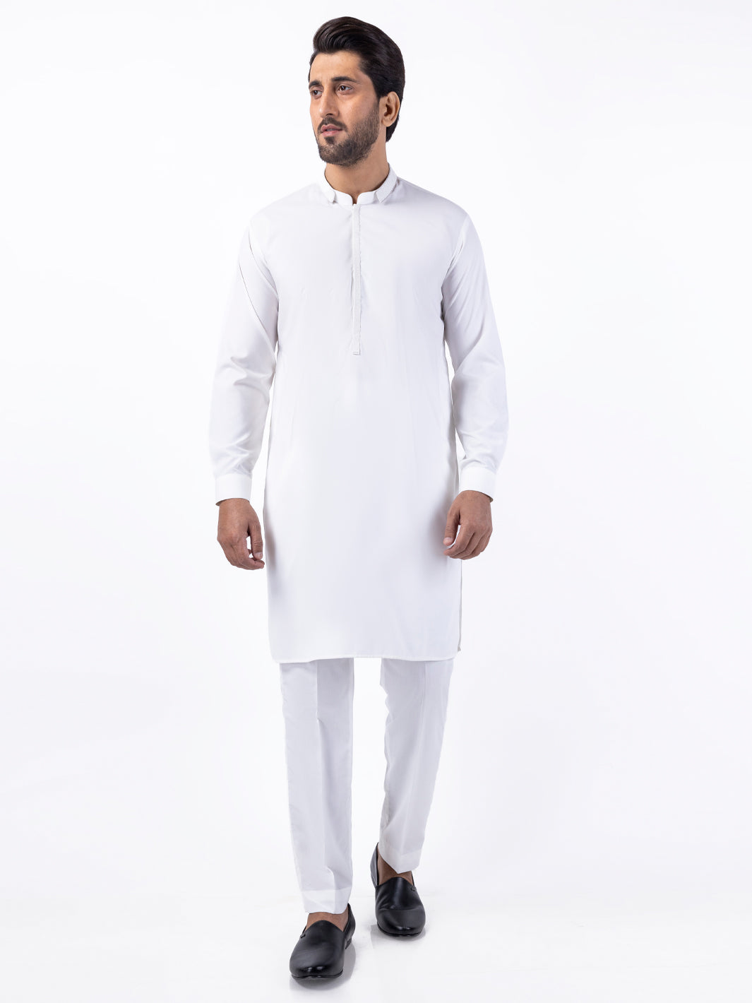 White Blended Kurta Trouser - AL-KT-3082