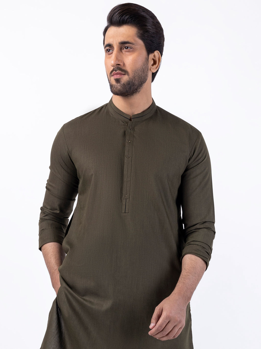Olive Blended Kurta Trouser - AL-KT-3085