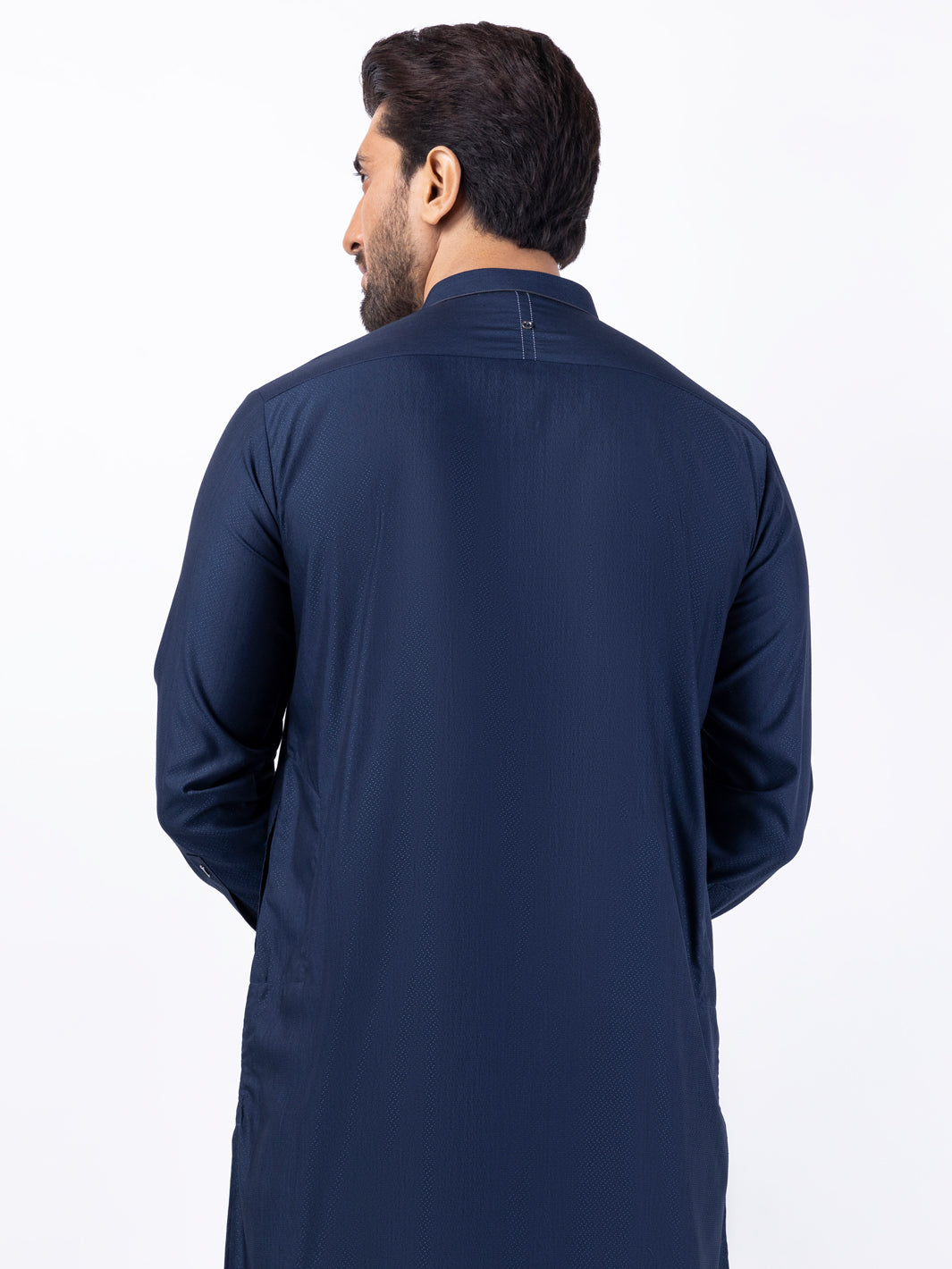 Navy Blue Blended Kurta Trouser - AL-KT-3086