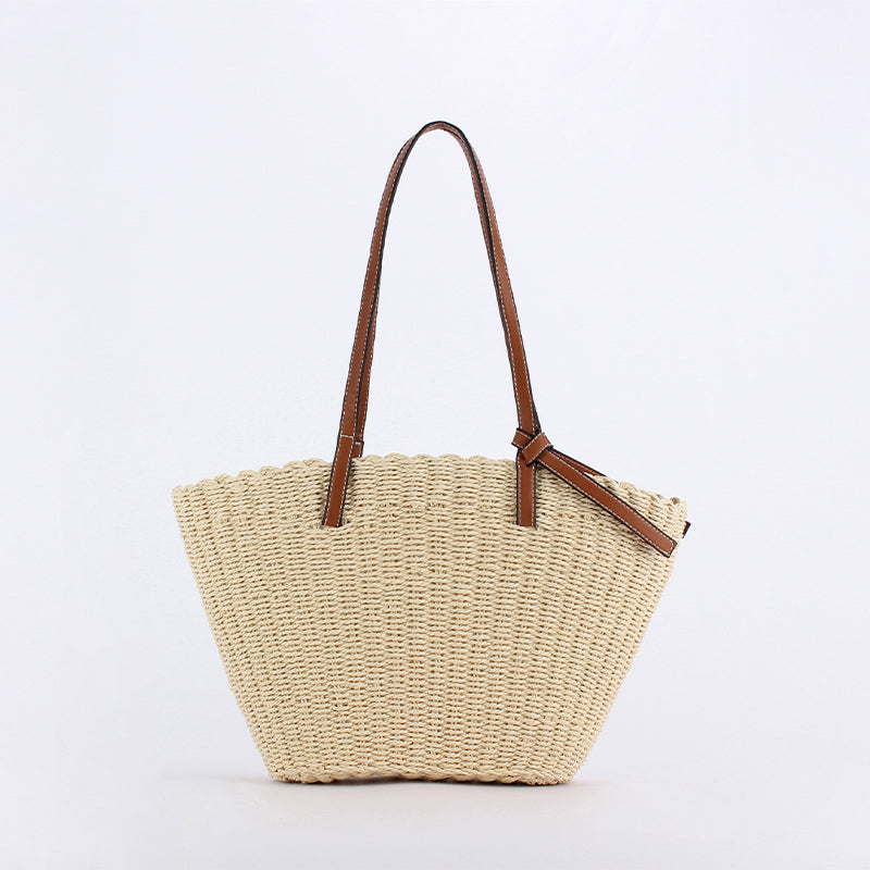 Elsa Brown Raffia Tote Bag
