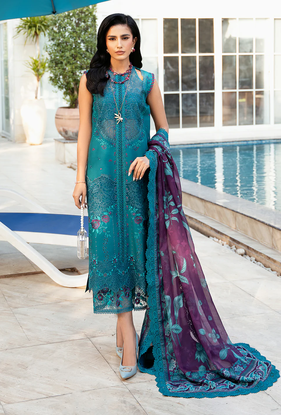 Bin Ilyas Luxury Lawn Embroidered Unstitched Collection 313-A KAYRA