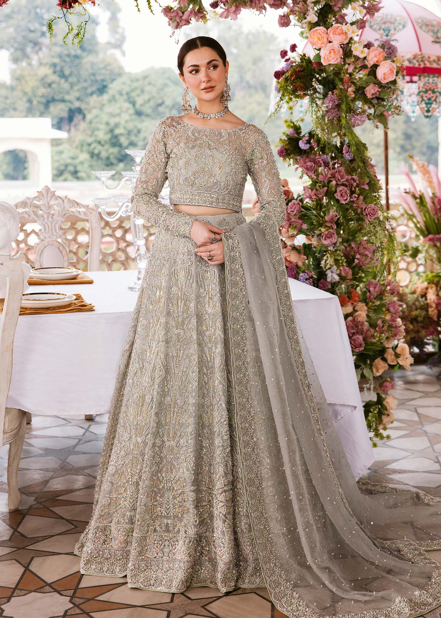 Embroidered Poly Net Fabric (1Pc) | LF-708