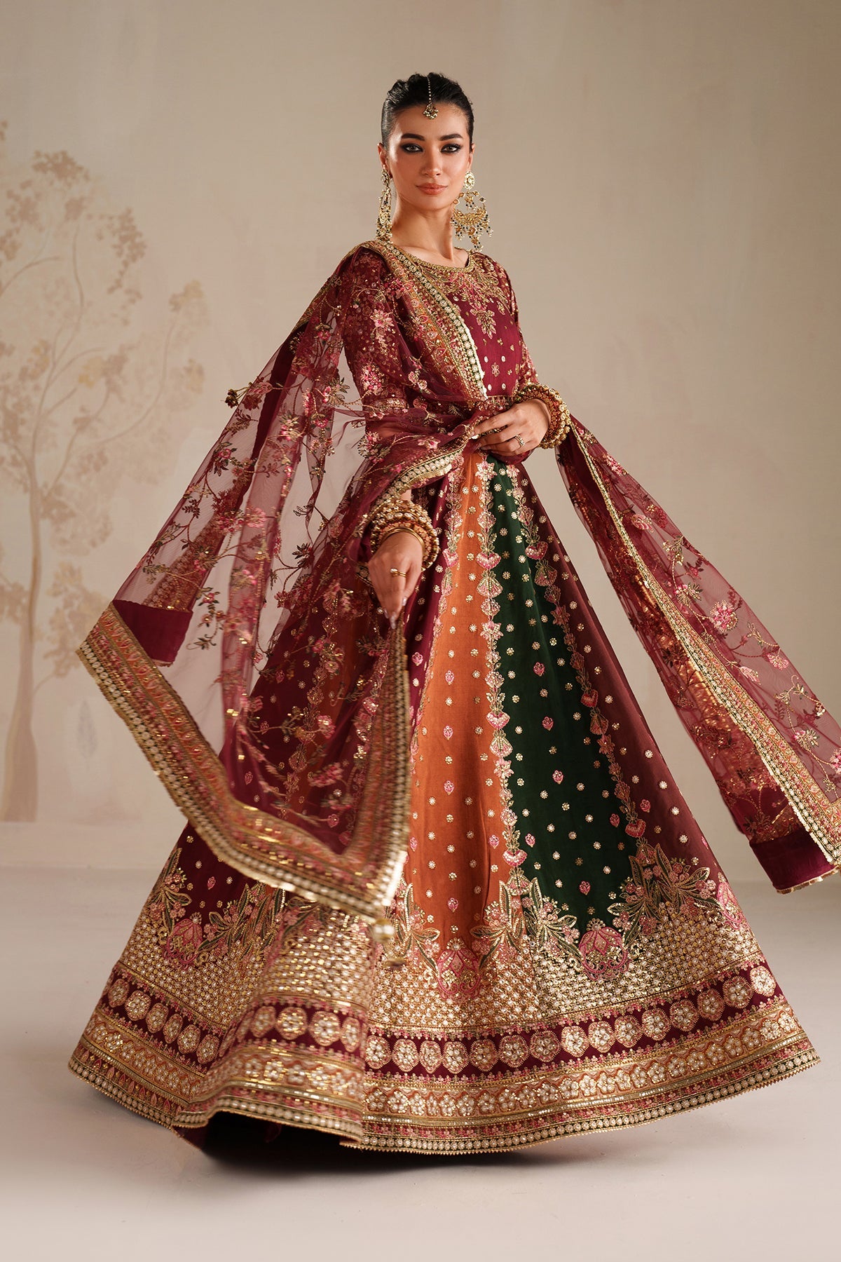 3 Piece Embroidered Organza Suit