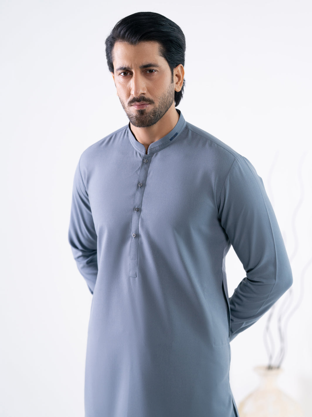 Grey Cut & Sew Kameez Shalwar - AL-KS-3347A