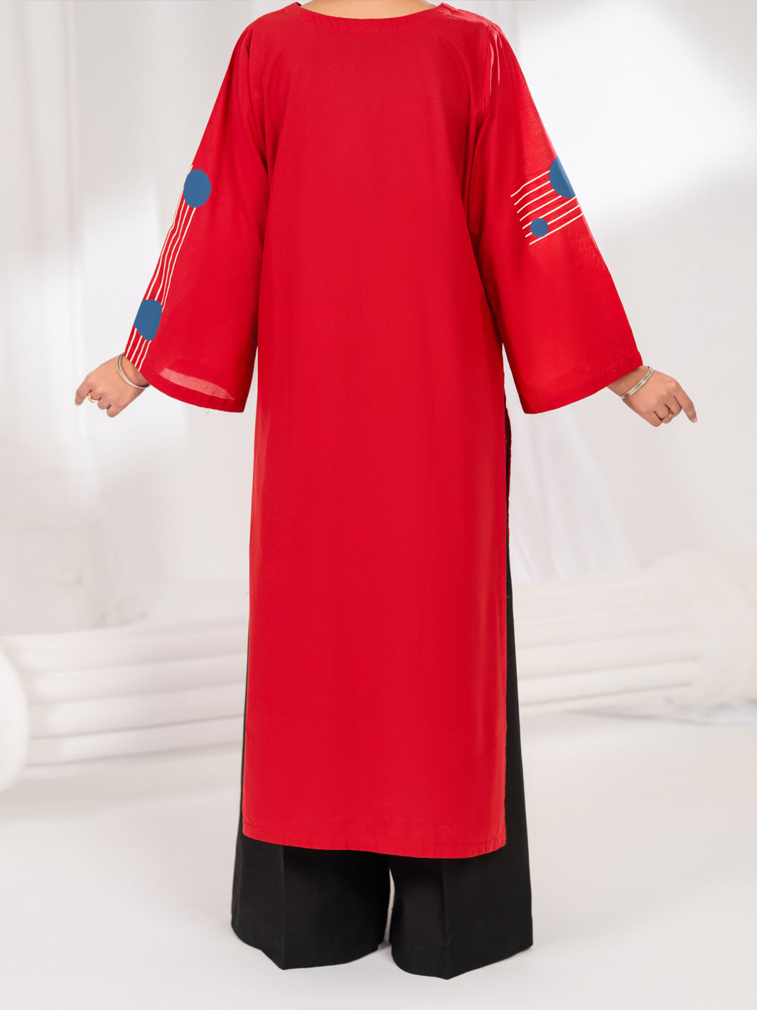 Red Lawn Kurti - AL-LK-1183