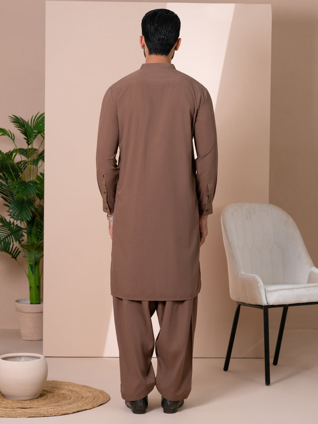 Brown Kameez Shalwar - AL-KS-3376
