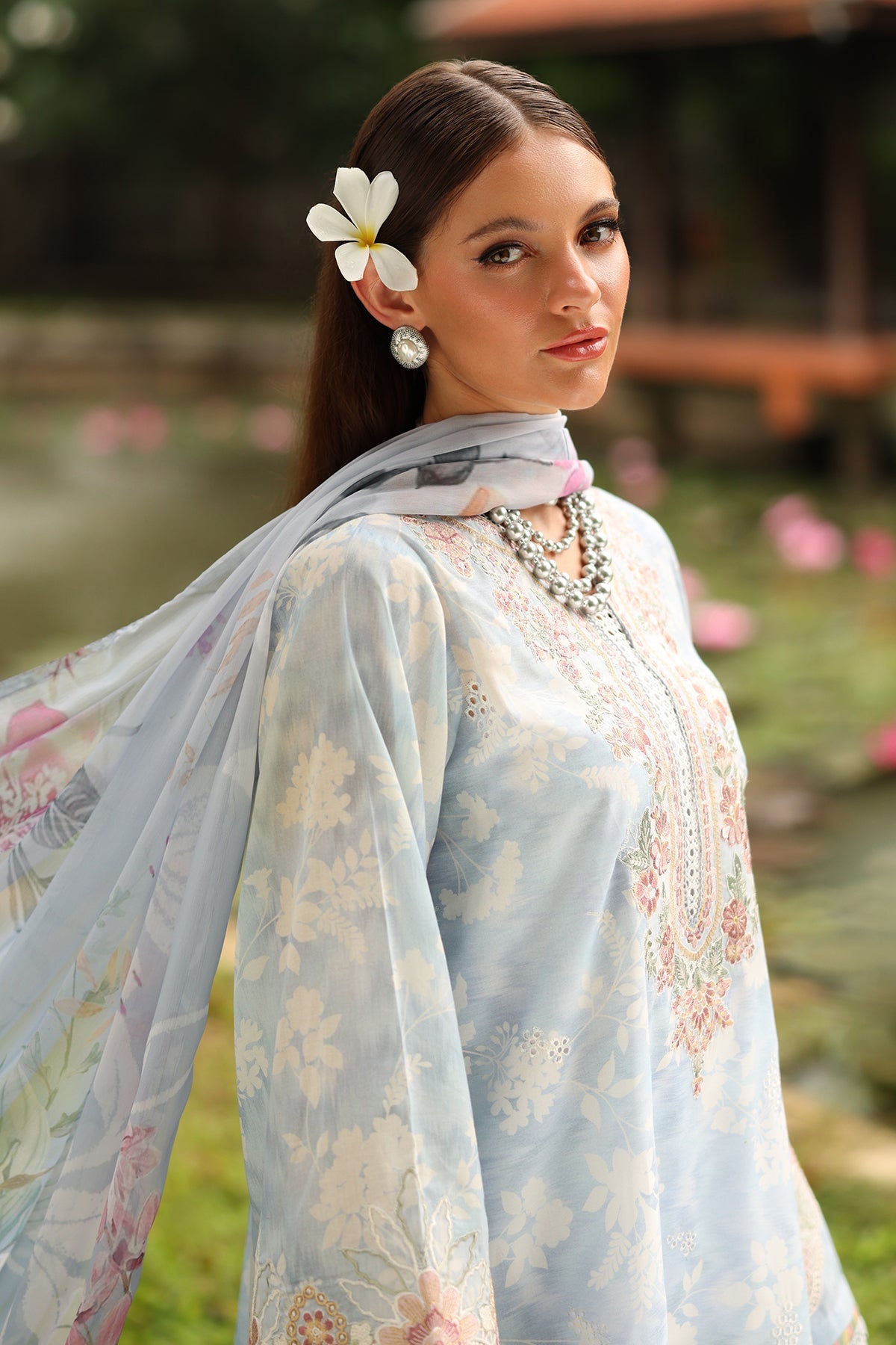 3 Piece Embellished Organza Suit