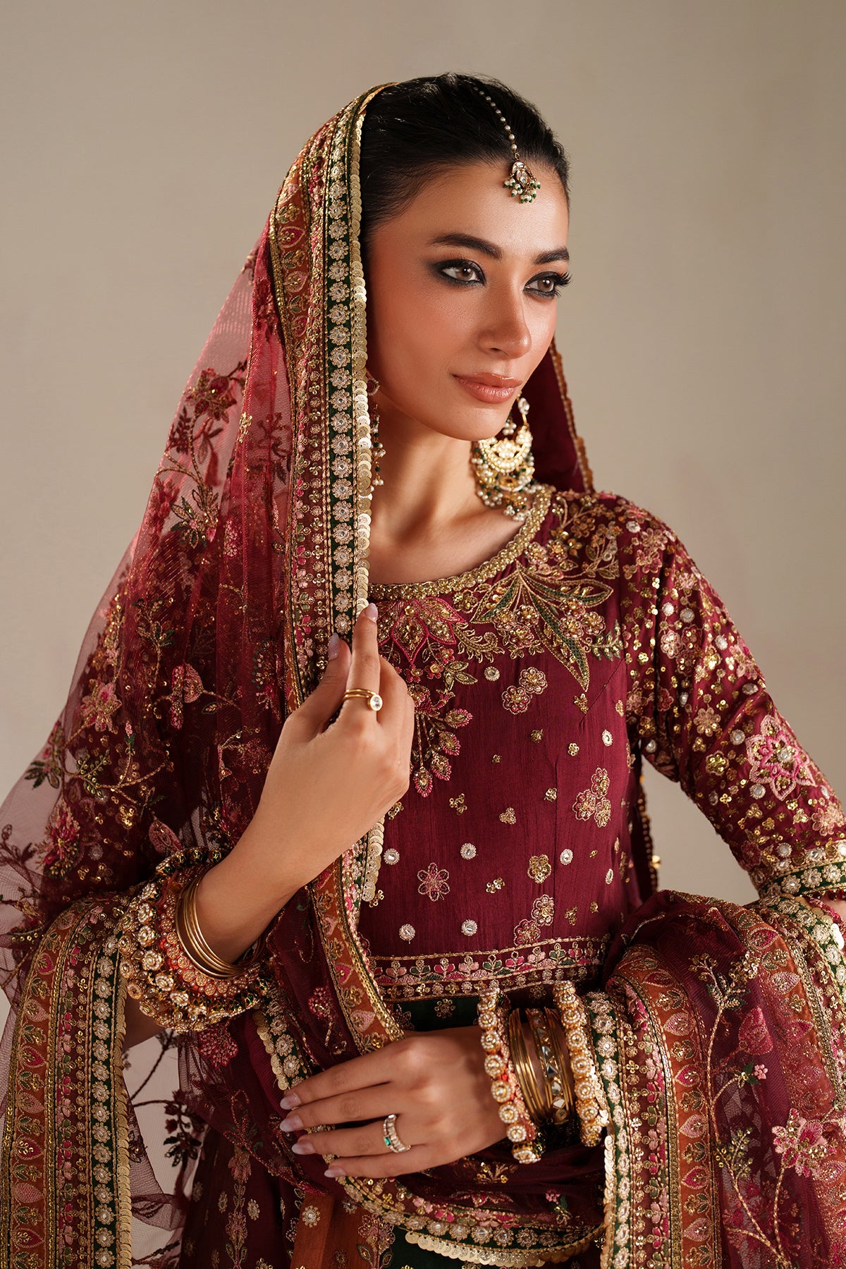 3 Piece Embroidered Organza Suit