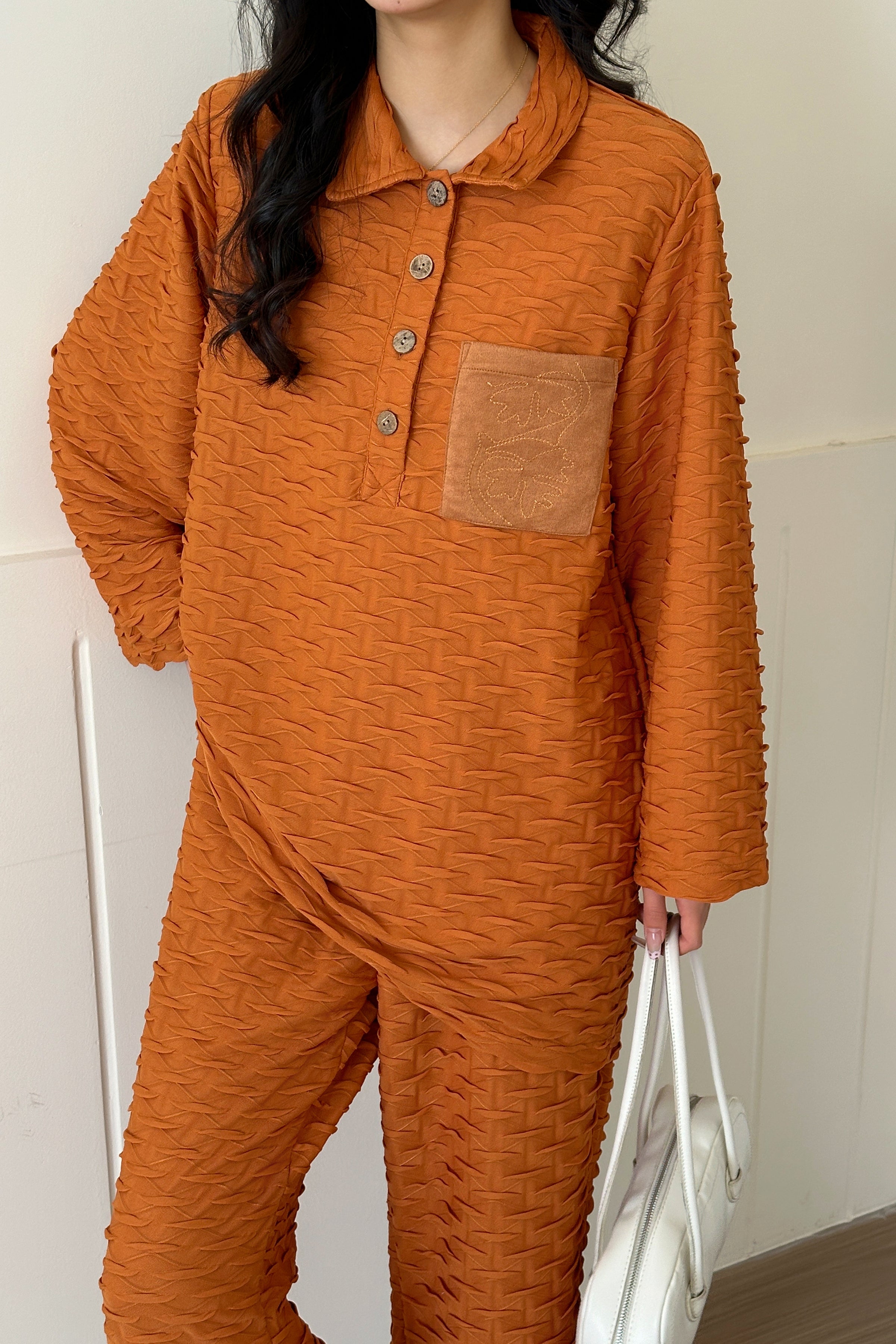 Mallorca Texture Suit with Statement Pocket