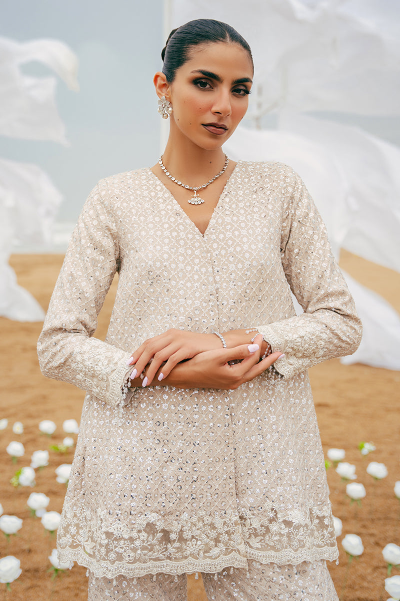 Scintillating Crystal-2Pc Silk Embroidered Pret