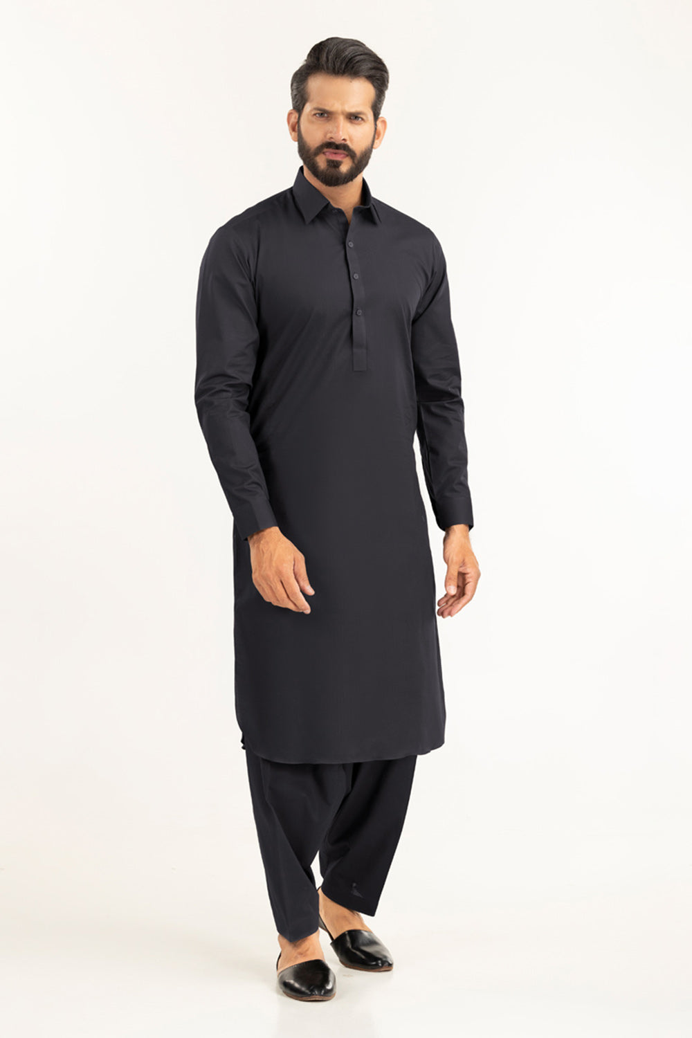 SS25DA-2741  YELLOW  2PCS  EMBROIDERED KURTA WITH TROUSER