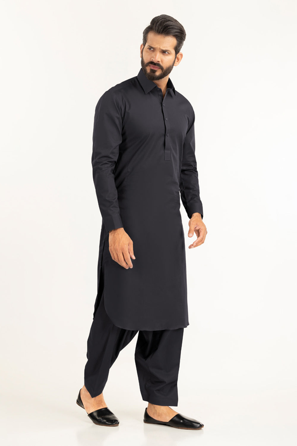 SS25DA-2741  YELLOW  2PCS  EMBROIDERED KURTA WITH TROUSER