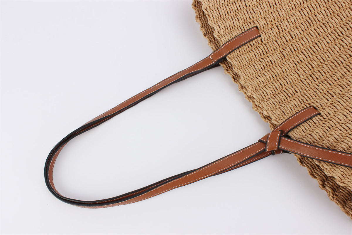 Elsa Brown Raffia Tote Bag