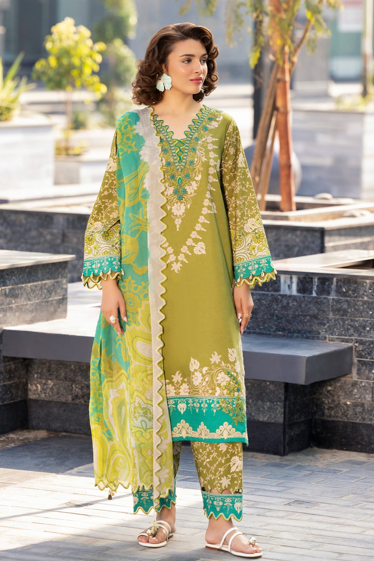 3-PC Unstitched Embroidered Lawn Collection CC6-007