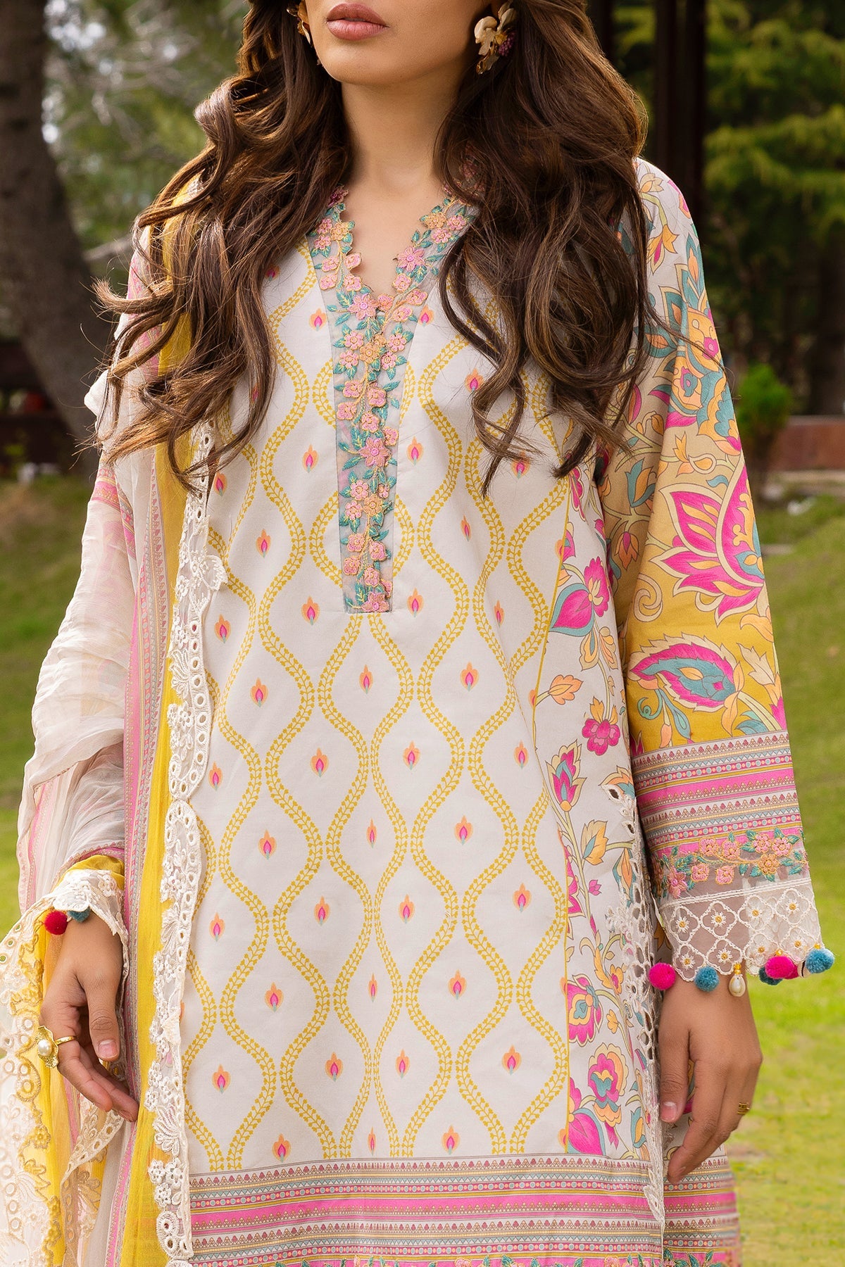 3-PC Unstitched Embroidered Lawn Collection RANG E BAHAR VOL 02 CRB6-10