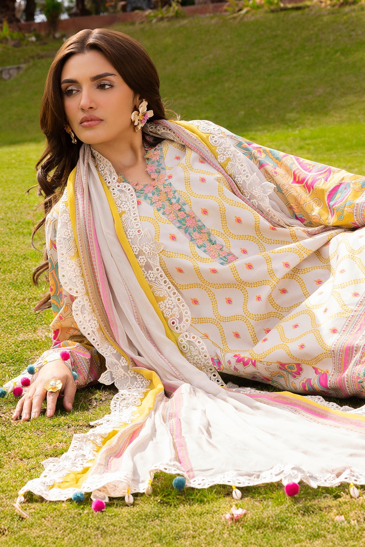 3-PC Unstitched Embroidered Lawn Collection RANG E BAHAR VOL 02 CRB6-10