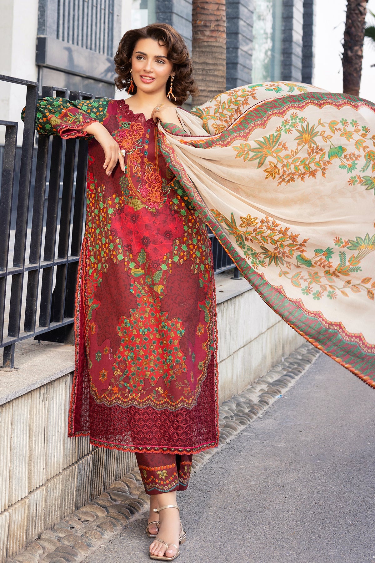 3-PC Unstitched Embroidered Lawn Collection  AN6-06