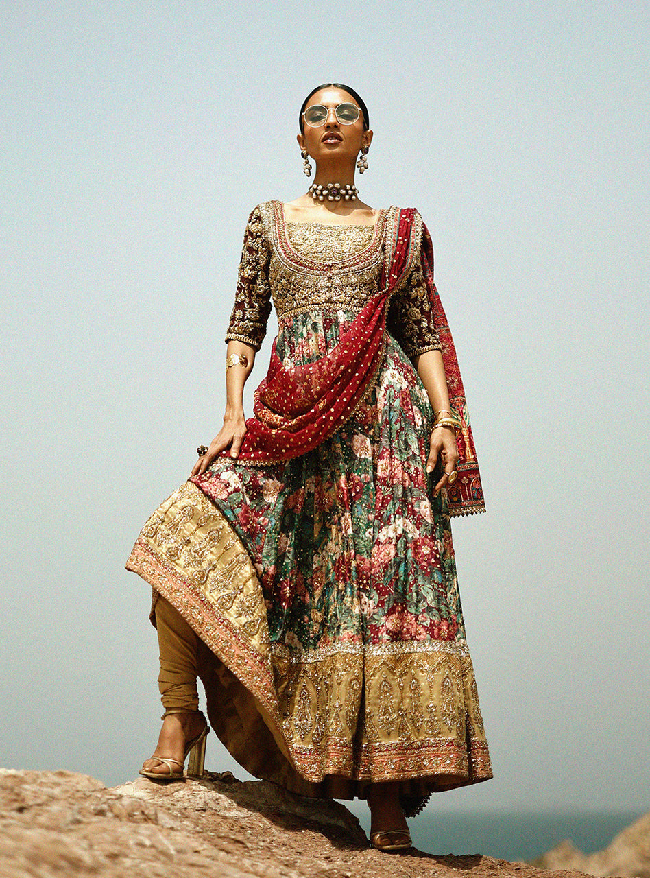 Crimson Scarlet Anarkali