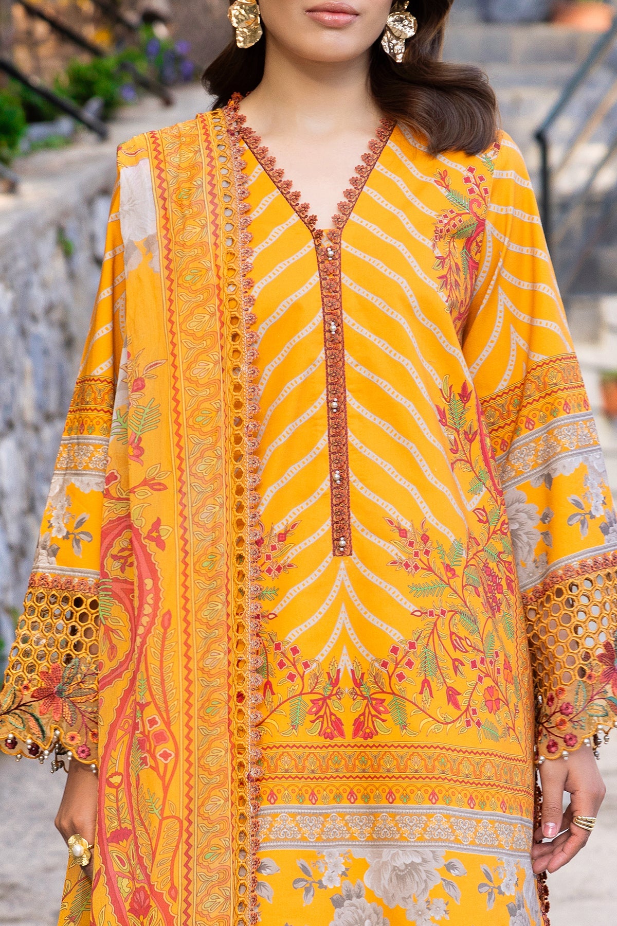 3-PC Unstitched Embroidered Lawn Collection RANG E BAHAR VOL 02 CRB6-14