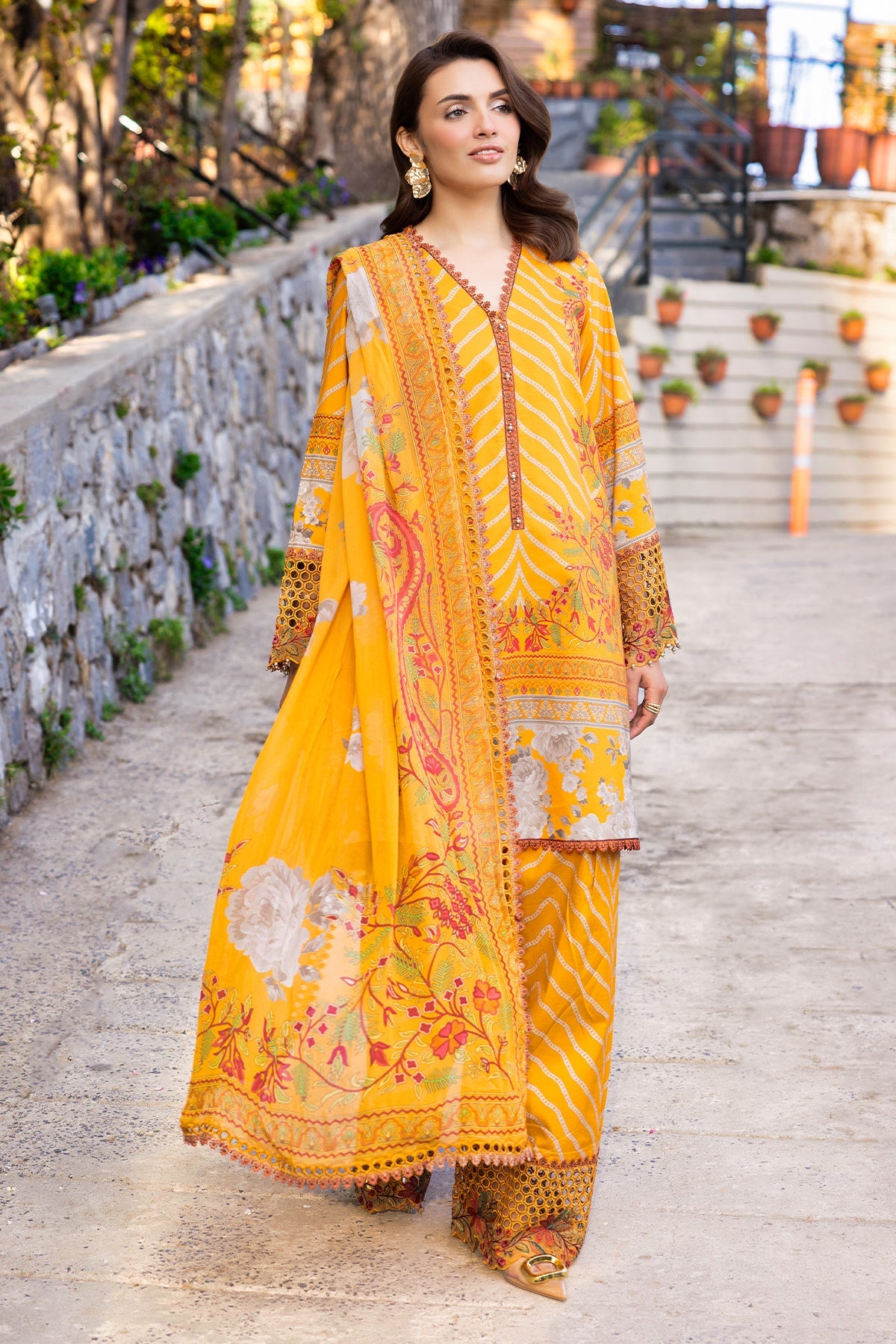 3-PC Unstitched Embroidered Lawn Collection RANG E BAHAR VOL 02 CRB6-14