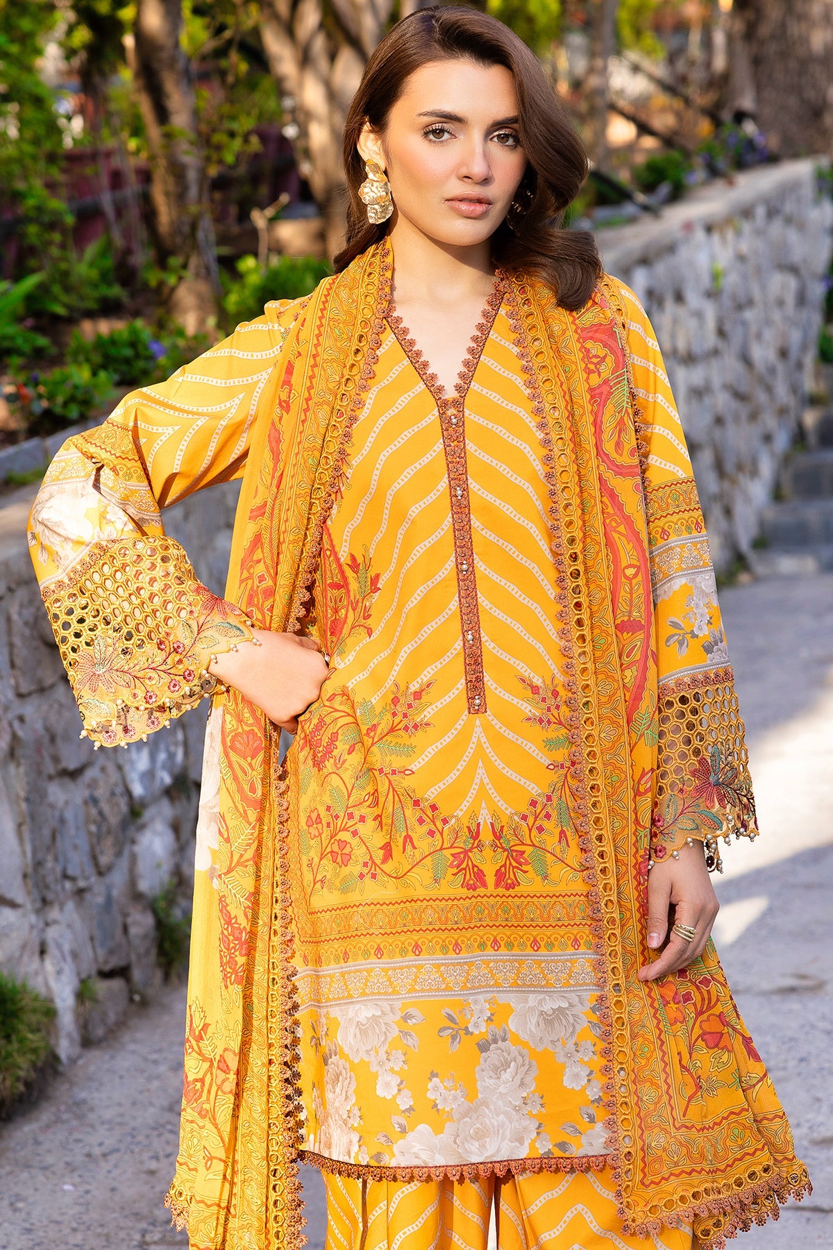 3-PC Unstitched Embroidered Lawn Collection RANG E BAHAR VOL 02 CRB6-14