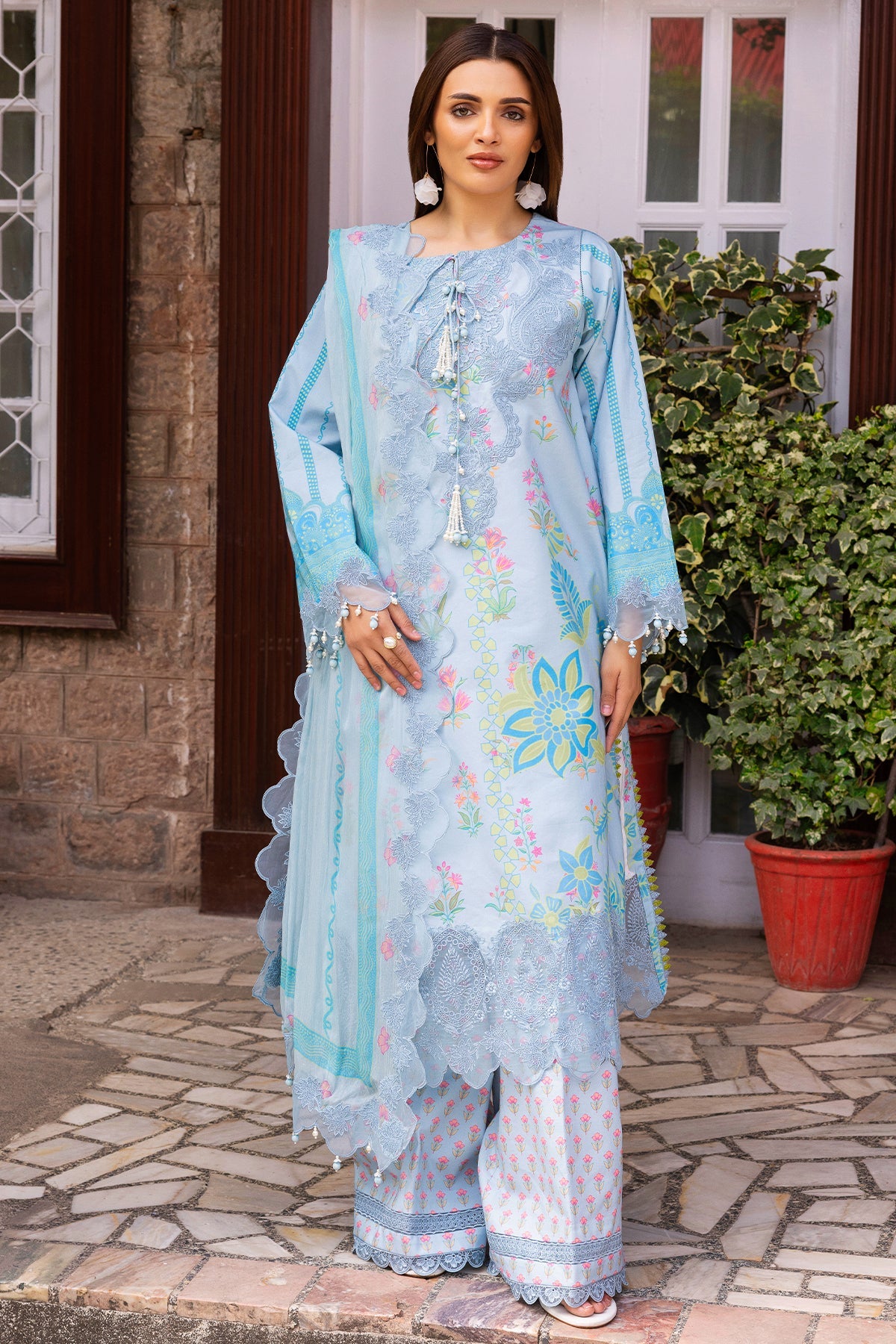 3-PC Unstitched Embroidered Lawn Collection RANG E BAHAR VOL 02 CRB6-18