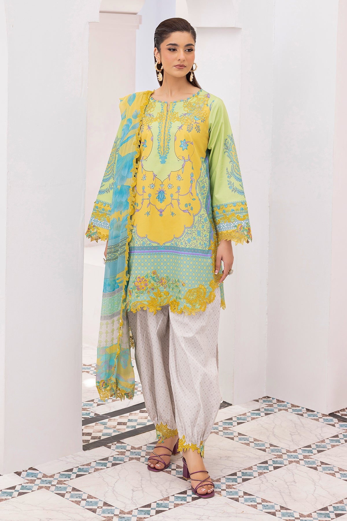 3-PC Unstitched Embroidered Lawn Collection CRB6-26