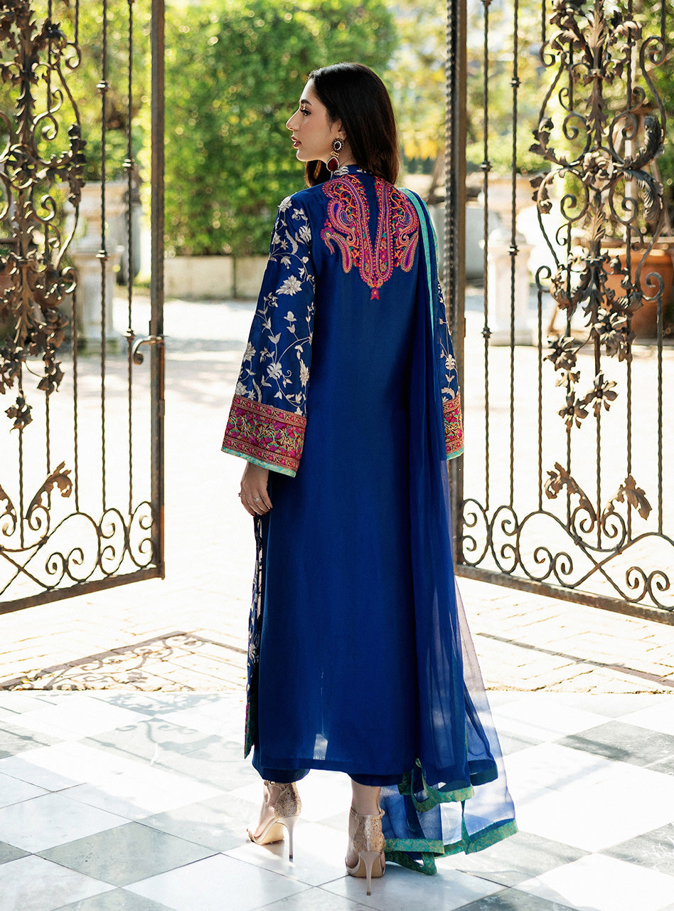 Blue Illusion Kashmiri Embroidery