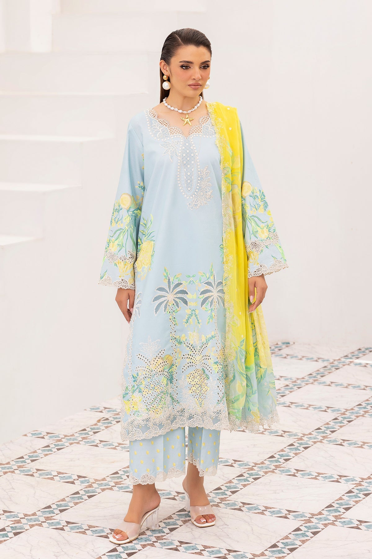 3-PC Unstitched Embroidered Lawn Collection CRB6-25