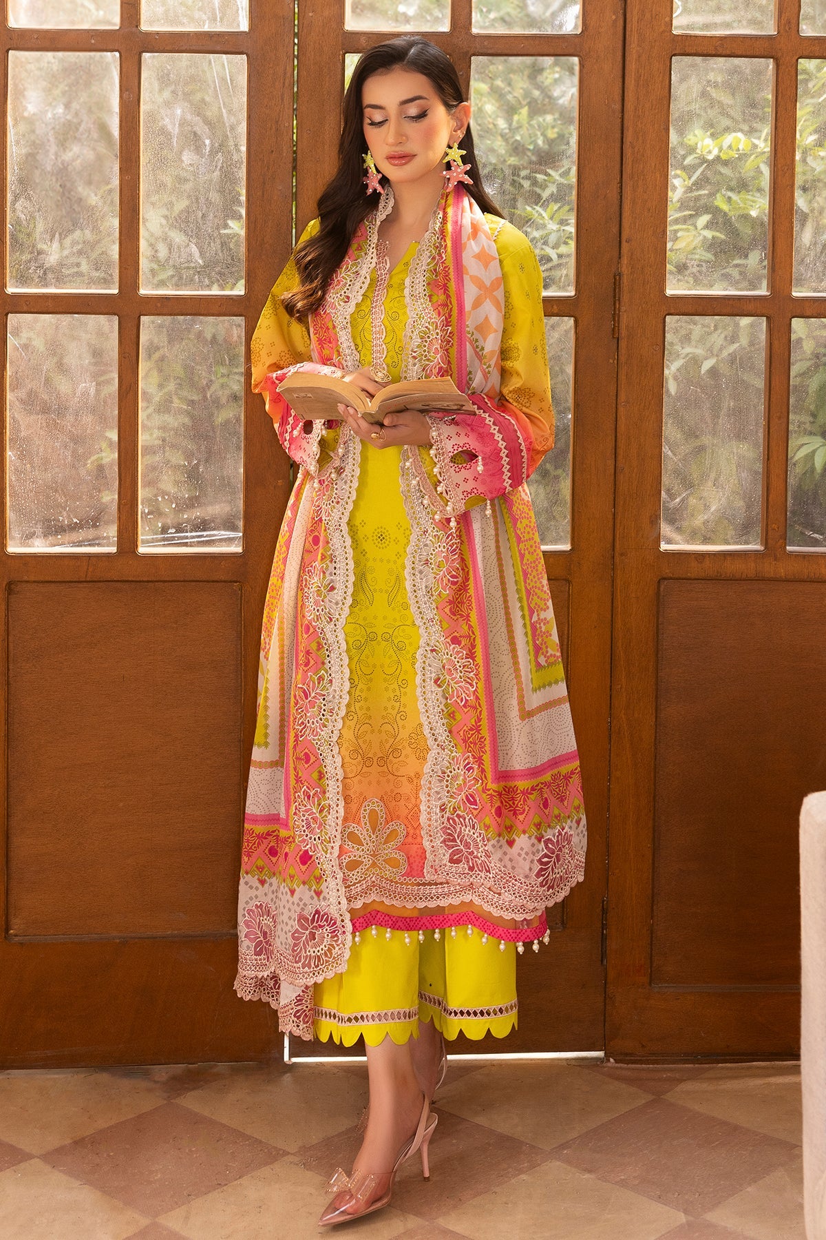 3-PC Unstitched Embroidered Lawn RN6-06